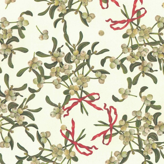 Vintage Mistletoe Florentine Holiday Print Paper ~ Rossi Italy